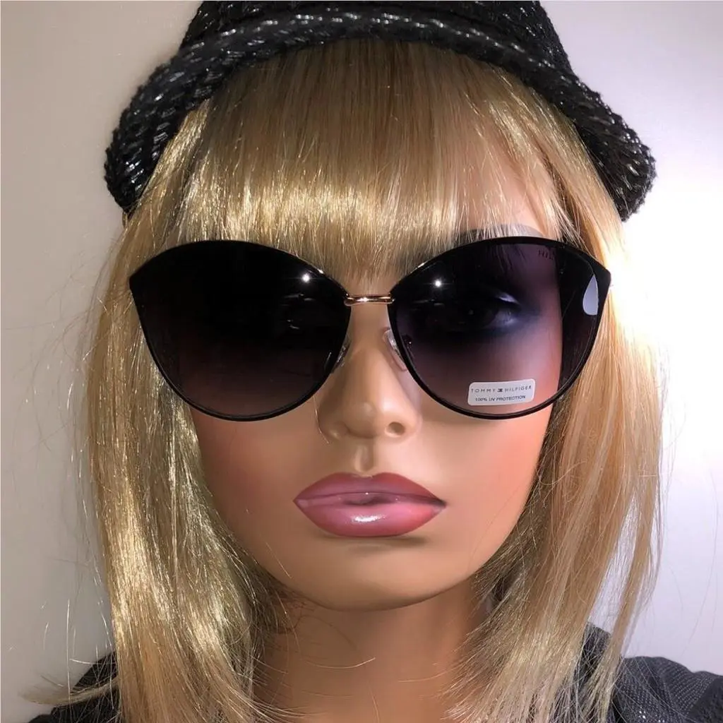 Tommy Hilfiger Oversized Black Gold Sunglasses