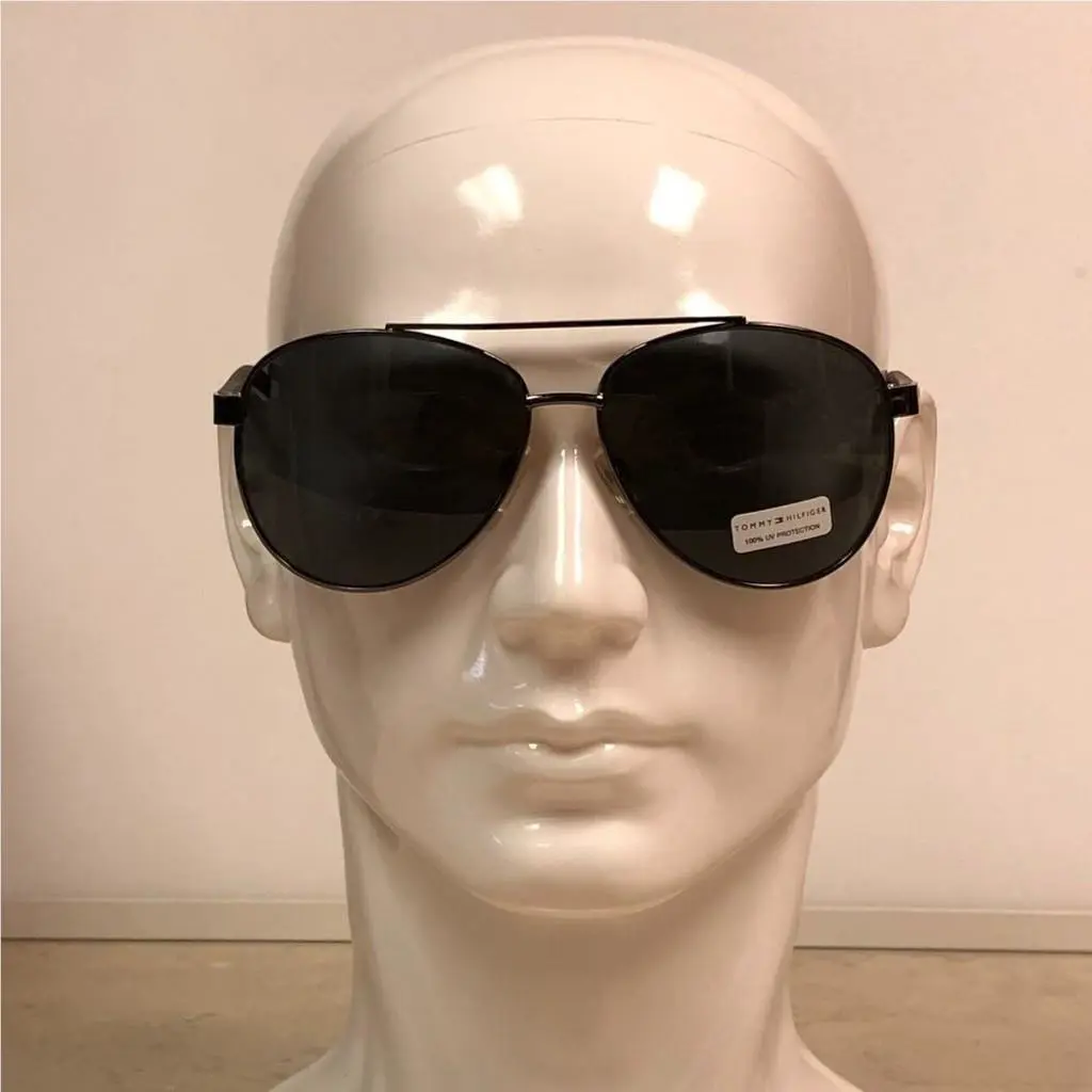 Tommy Hilfiger Black Gray Aviator Sunglasses