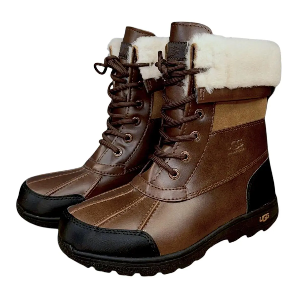 Ugg Kids Butte II Boots 1098890K Waterproof Leather Winter Boots - Brown