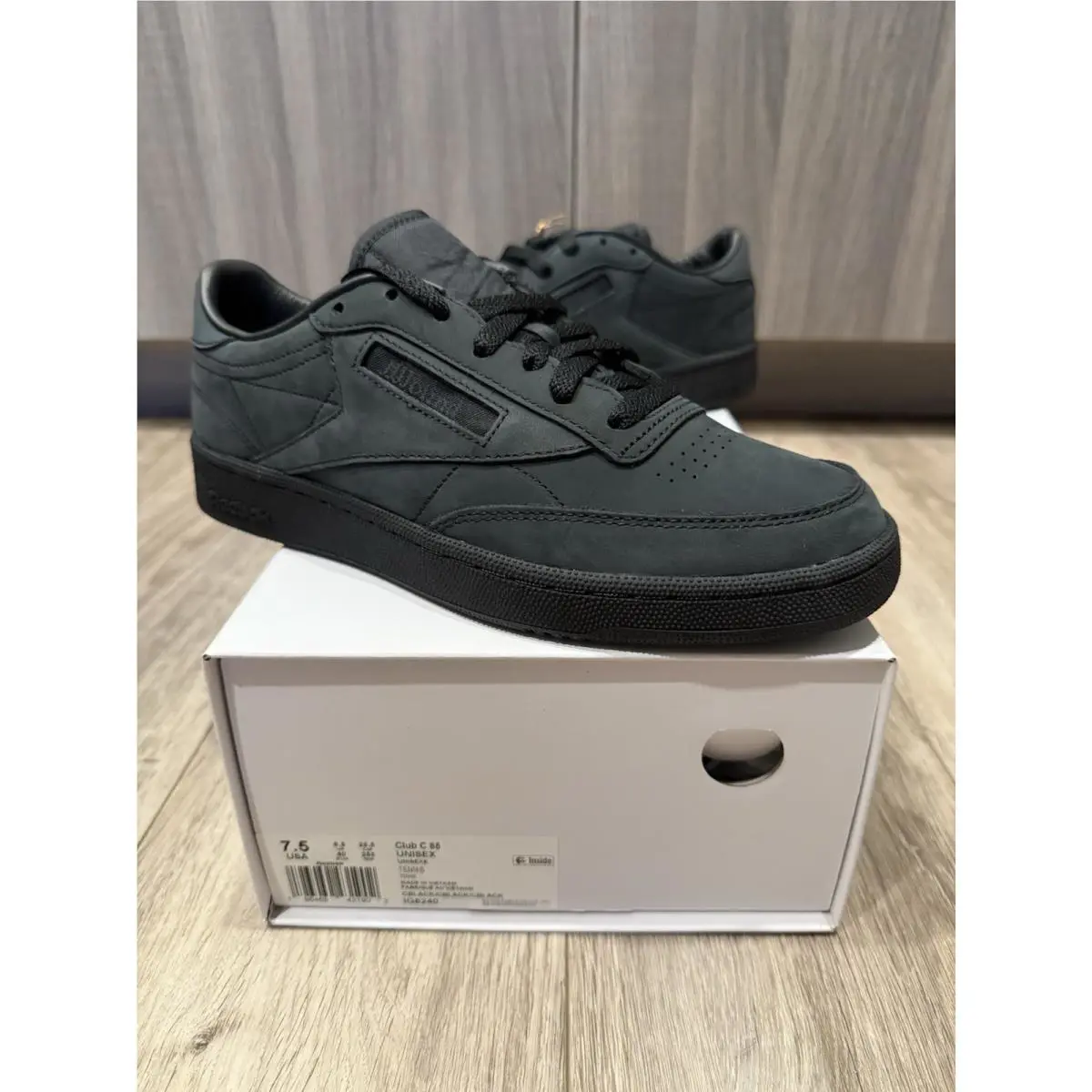 Reebok Club C 85 Jjjjound IG8240 Triple Black Men s 7.5 DS Deadstock