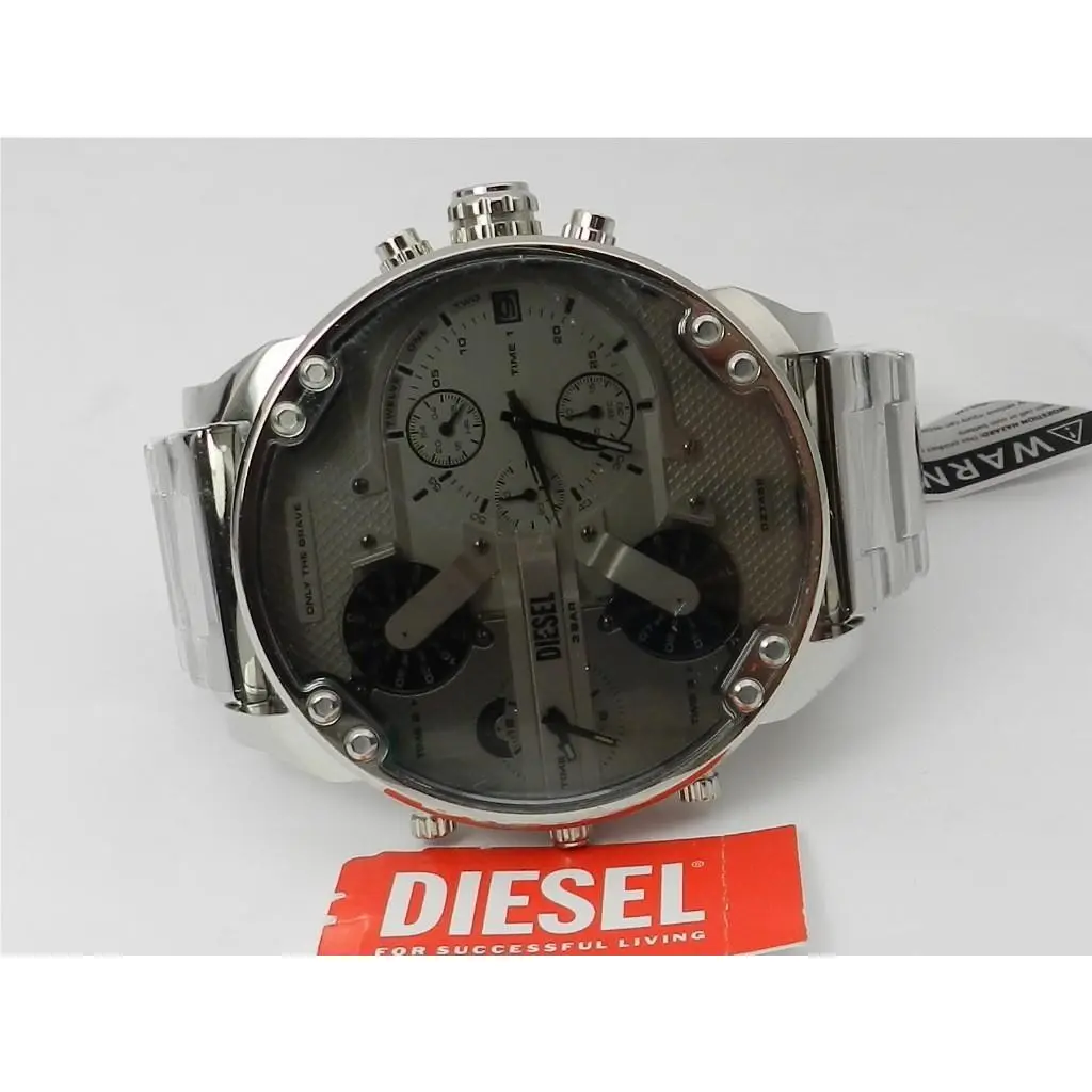 Diesel Men`s Mr. Daddy 2.0 Chronograph Silver-tone Stainless Steel Watch 57mm