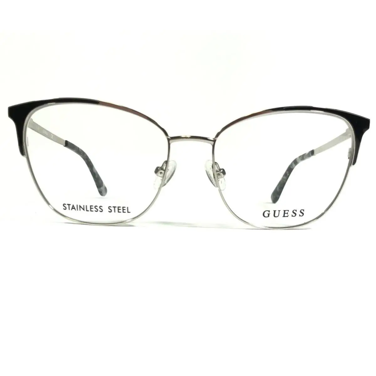 Guess Eyeglasses Frames GU2705 005 Black Silver Cat Eye Full Rim 53-16-140