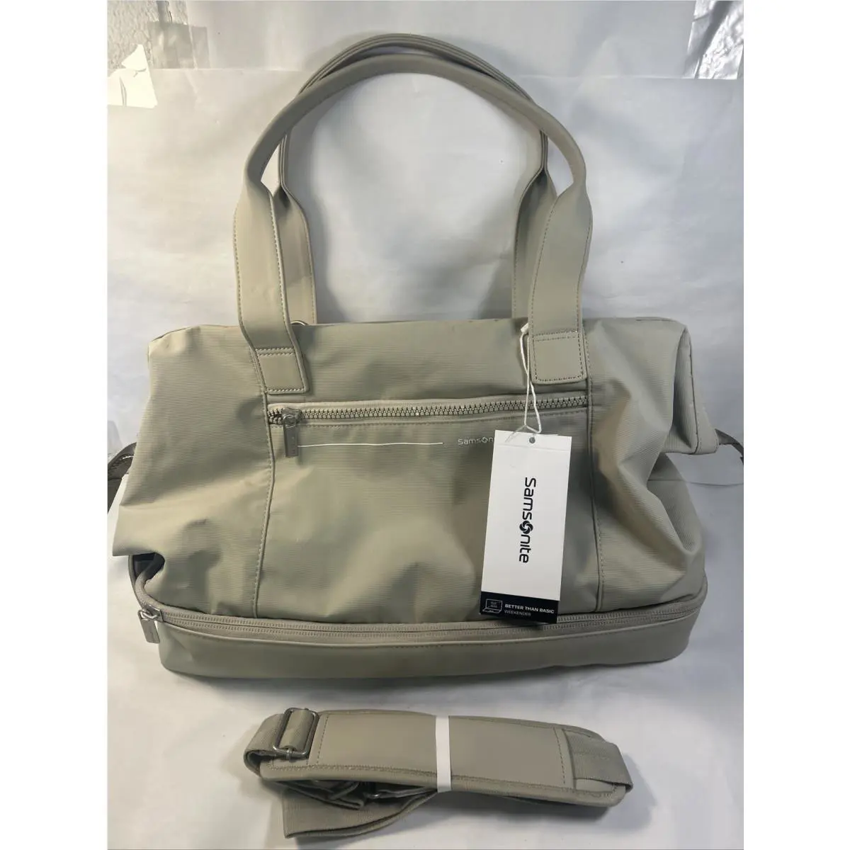 Samsonite Better Than Basics Drop Bottom Weekender Duffle Limestone Grey Read ME
