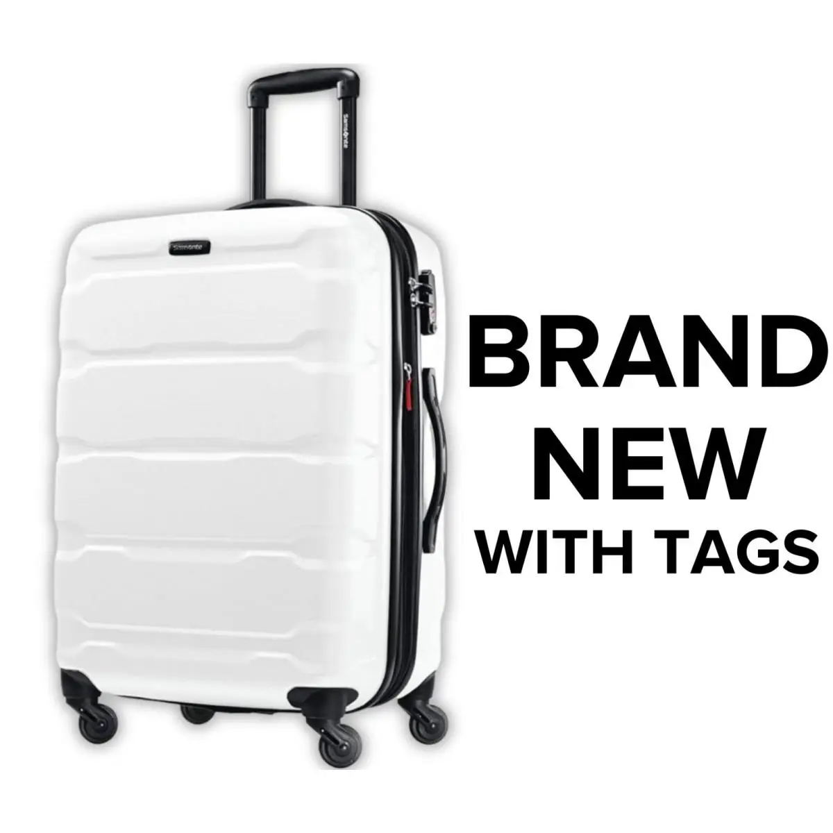 Omni Hardside Luggage 28 Spinner White Checked Suitcase 68310-1908 by Samsonite