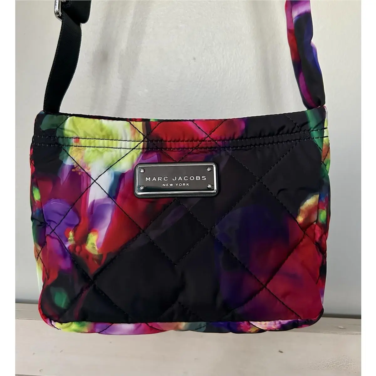 Marc Jacobs Floral Print Quilted Nylon Crossbody Bag RP