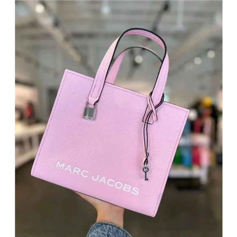 Marc Jacobs Mini Grind Pebbled Leather Satchel Crossbody In Petal Pink