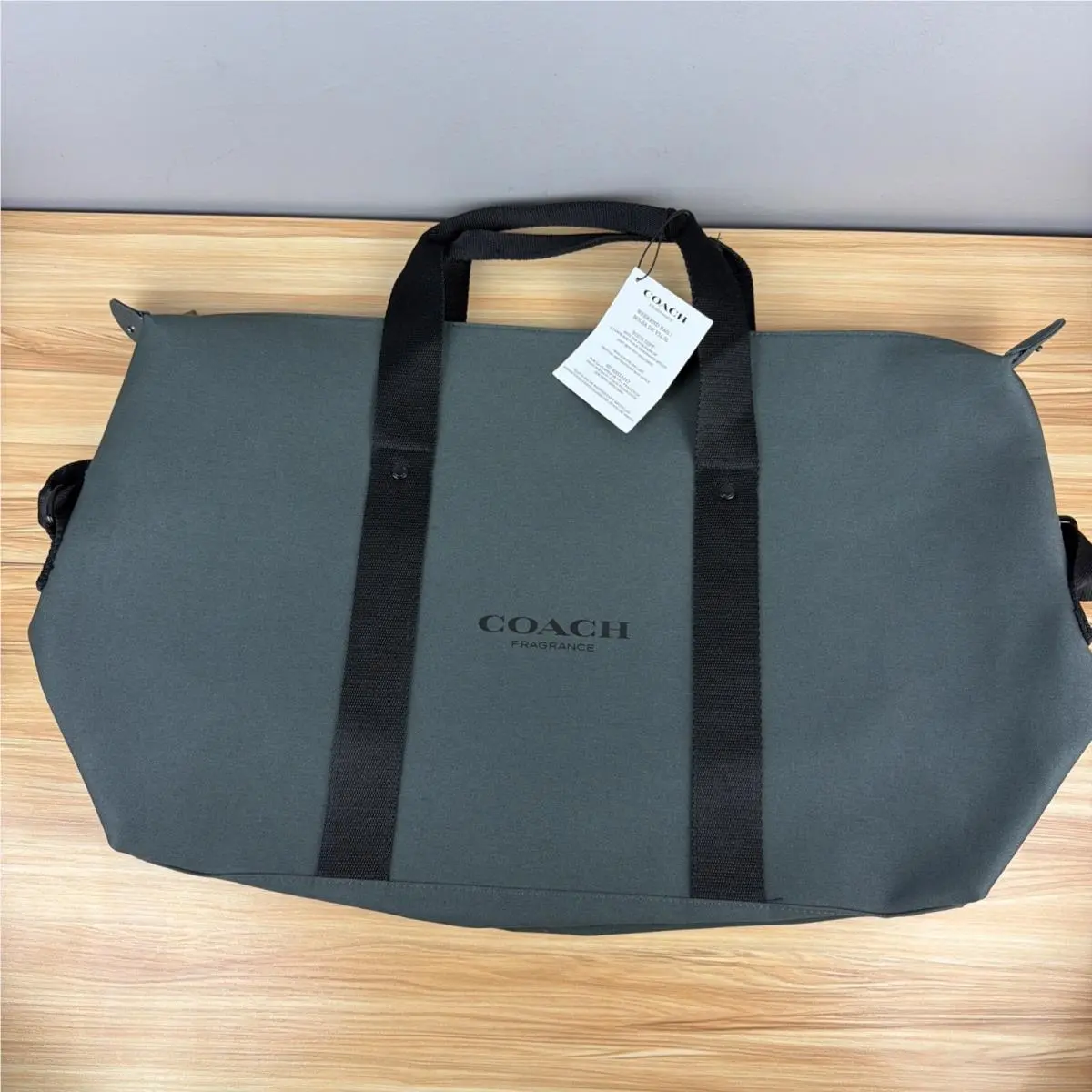 Coach Fragrance Tote Weekend Bag Green Black Travel Overnight Large 20x13x8”