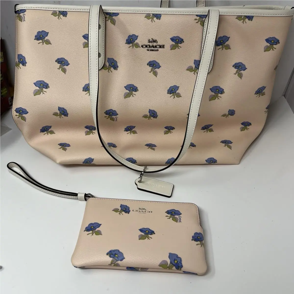 Coach City Zip Tote with Bell Flower Print - Style F73203 - + Wristlet