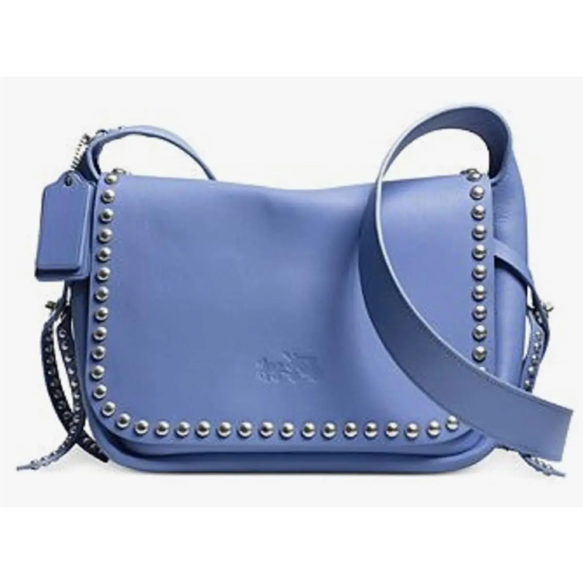 Coach 35753 Rivets Dakotah Crossbody Handbag Calf Leather Blue-silver Hardware