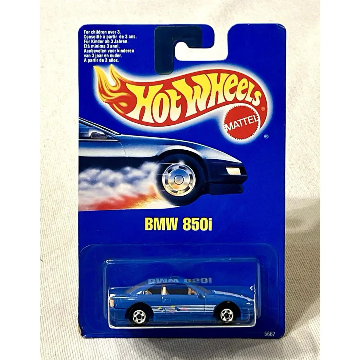 1991 Hot Wheels Bmw 850i Blue w/ BW International/euro Spec Card Moc