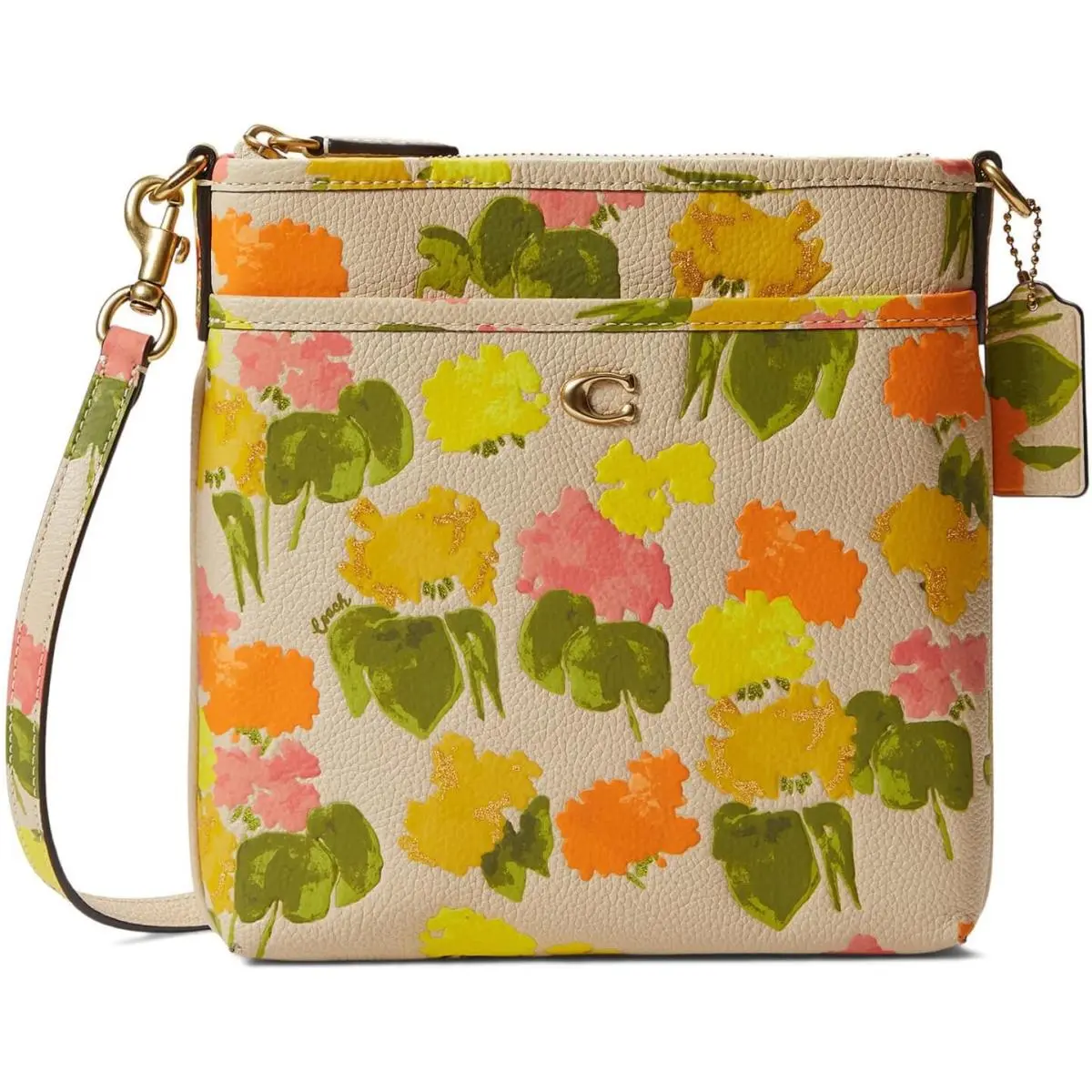Coach Floral Printed Leather Kitt Multi One Size Multi One Size