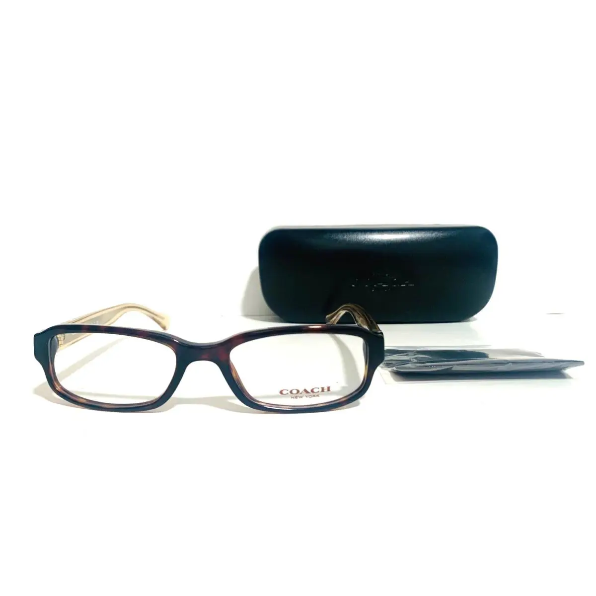 Coach HC 6083 5355 Dark Tortoise Crystal Brown RX Eyeglasses 50-17-135 MM W/case