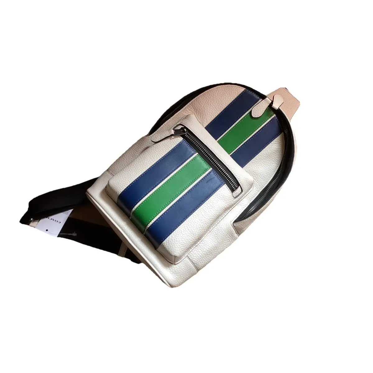 Coach Lt Beige Green /blue Accented Backpack Adjustable Strap