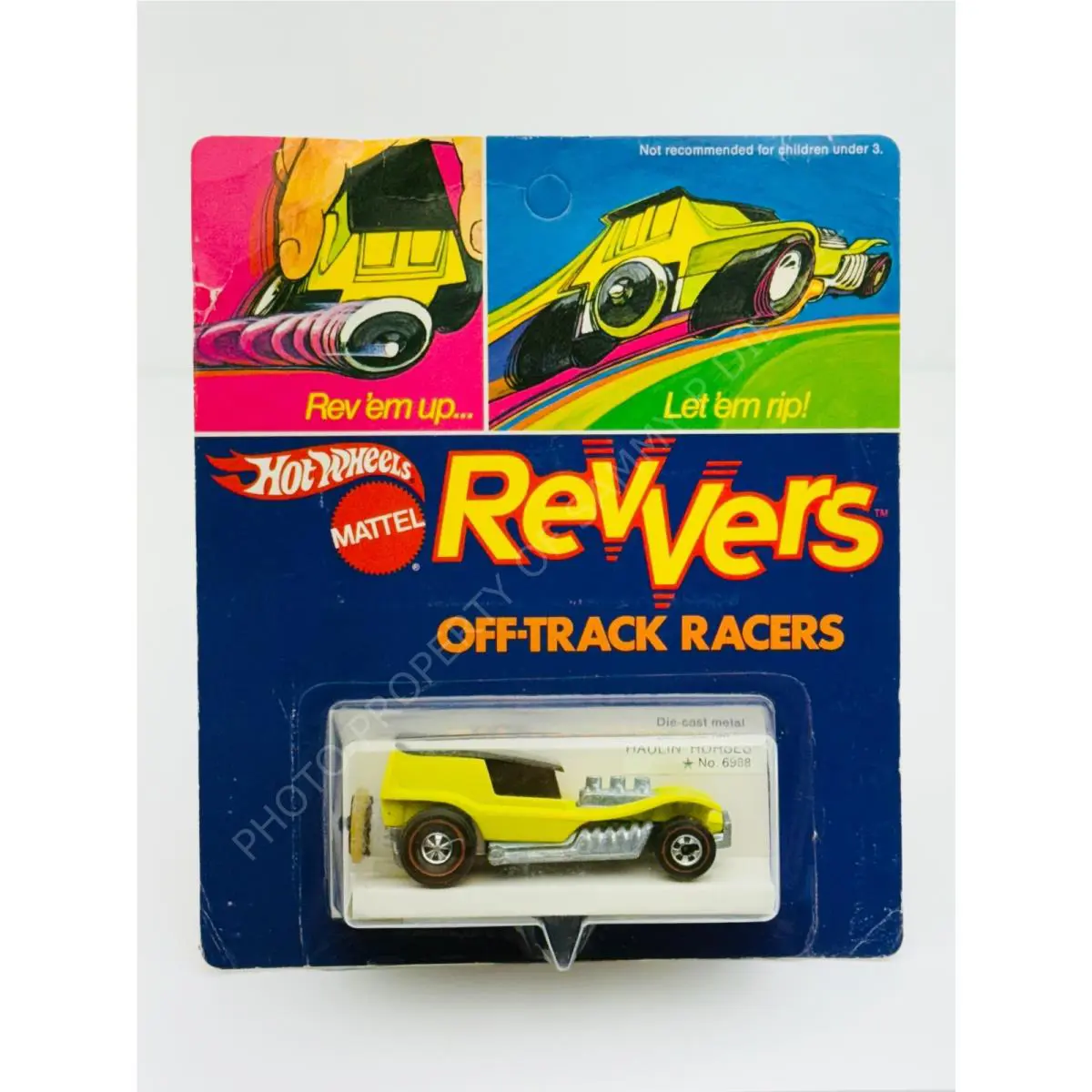 Hot Wheels Redline Revvers Haulin Horses Yellow Enamel in Blisterpack