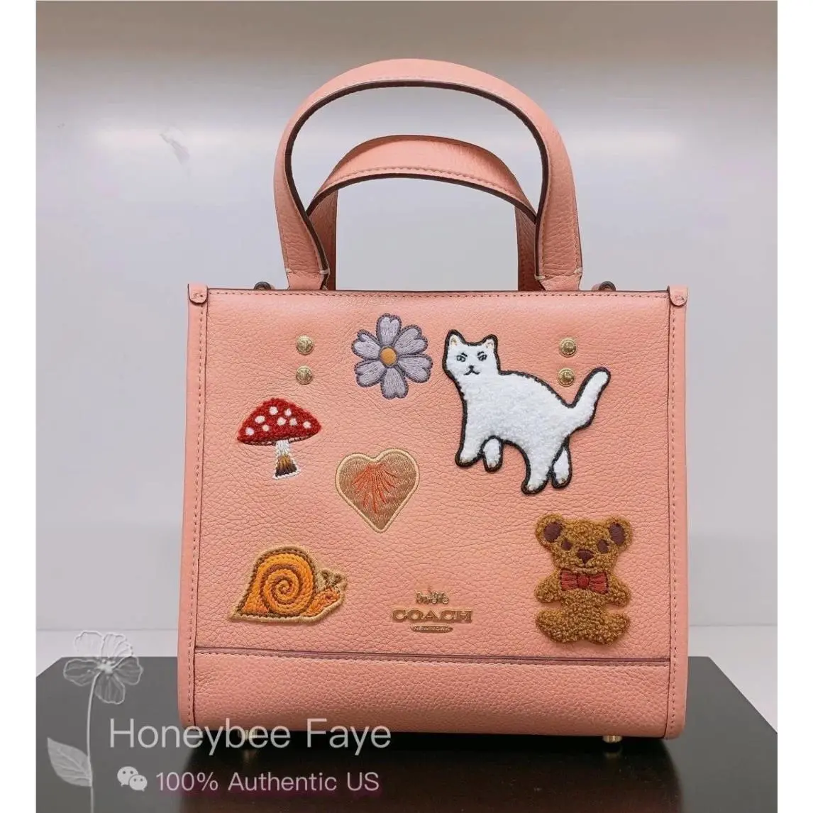 Coach Dempsey Tote Bag 22 with Creature Patches CC421 with Long Strap