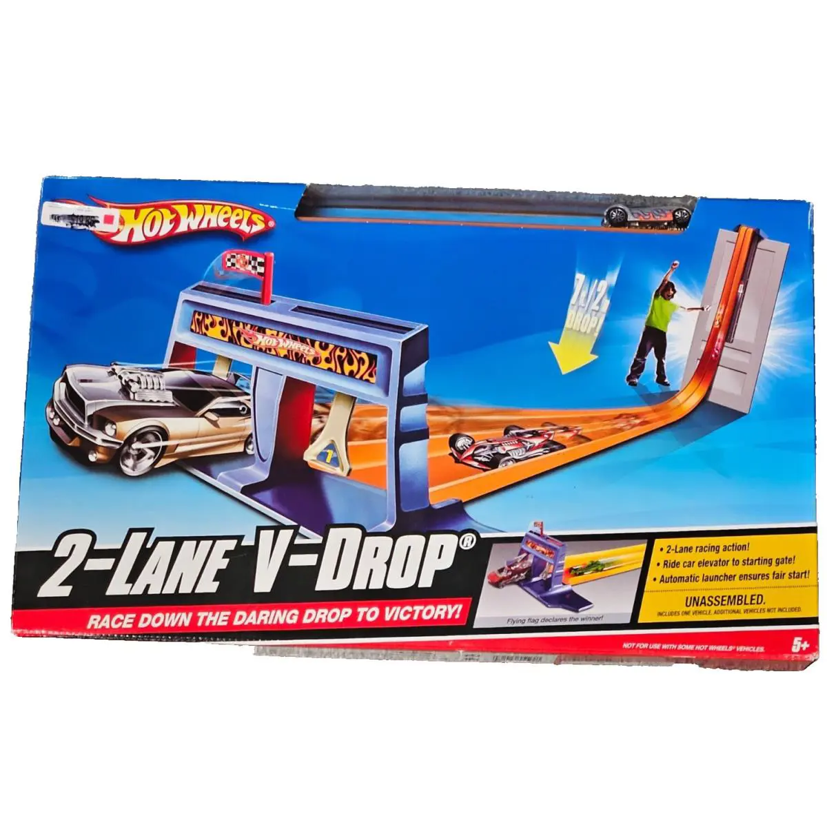 : 2007 Hot Wheels 2 Lane V Drop Track Set