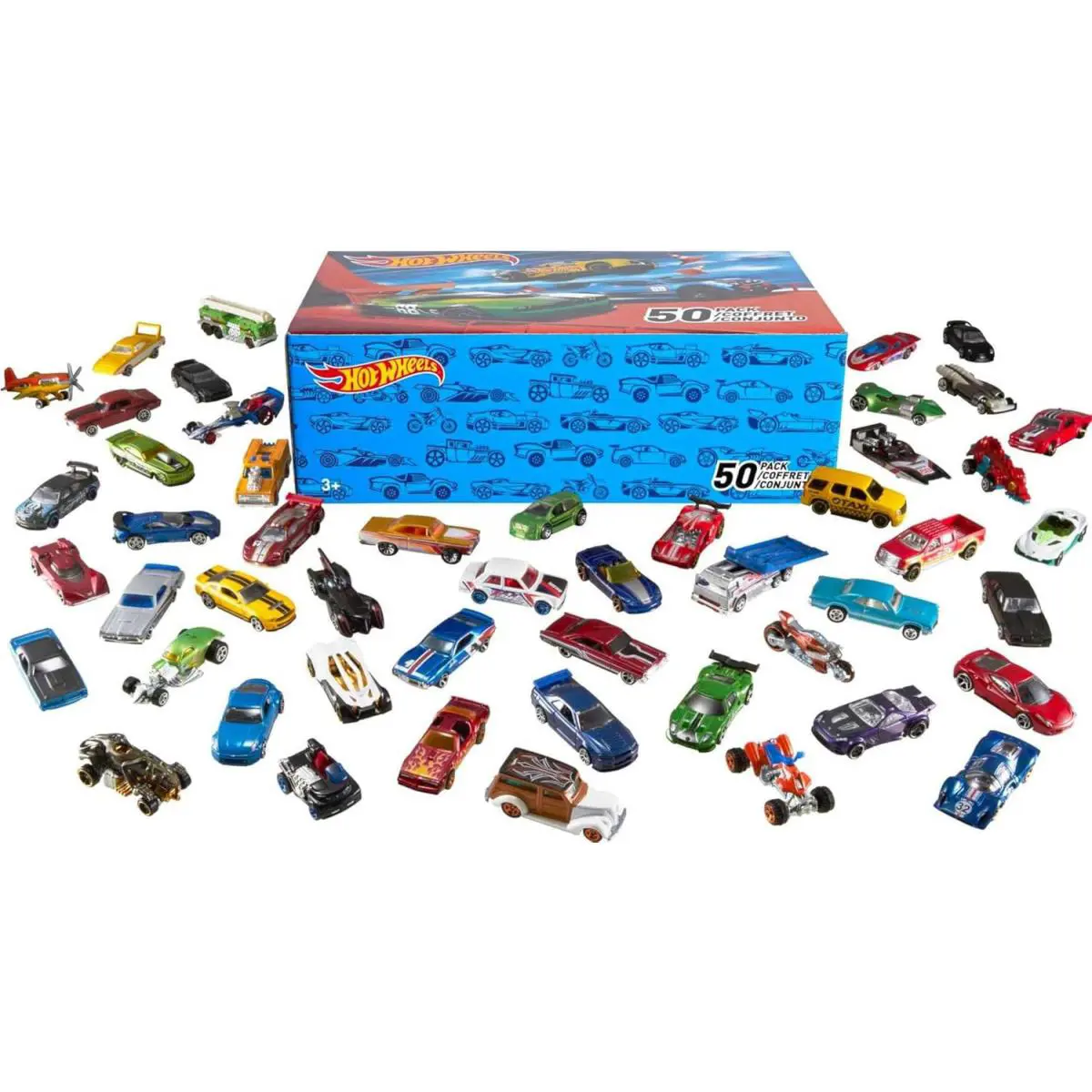 Hot Wheels Toy Trucks Cars 50-Pack Set of 50 1:64 Scale Individually Package