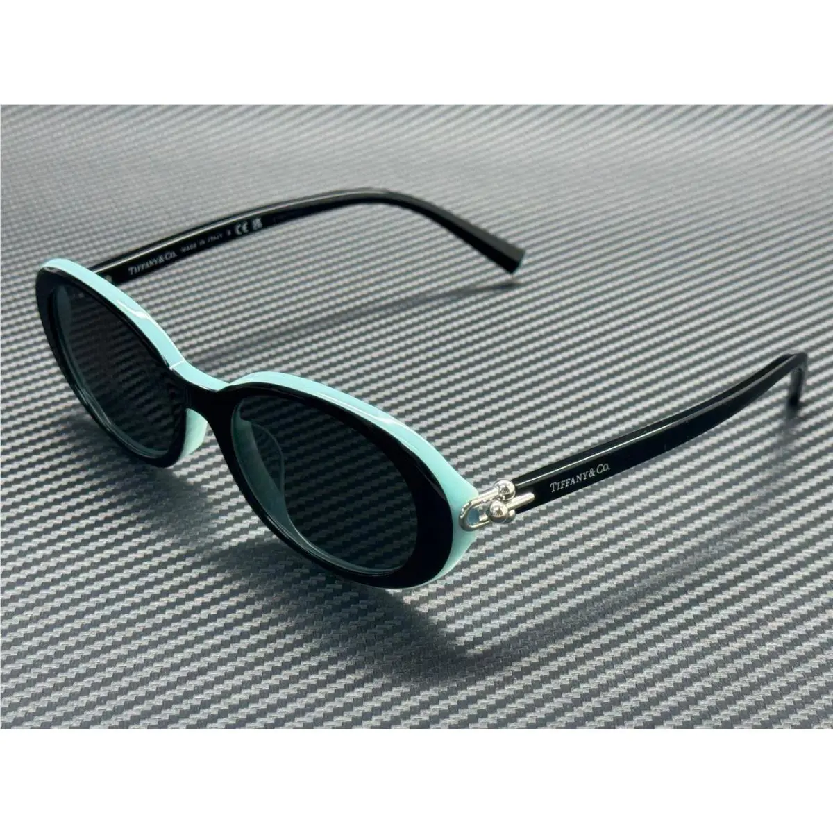 Tiffany TF4242D 8055S4 Black on Tiffany Grey Women`s 54 mm Sunglasses