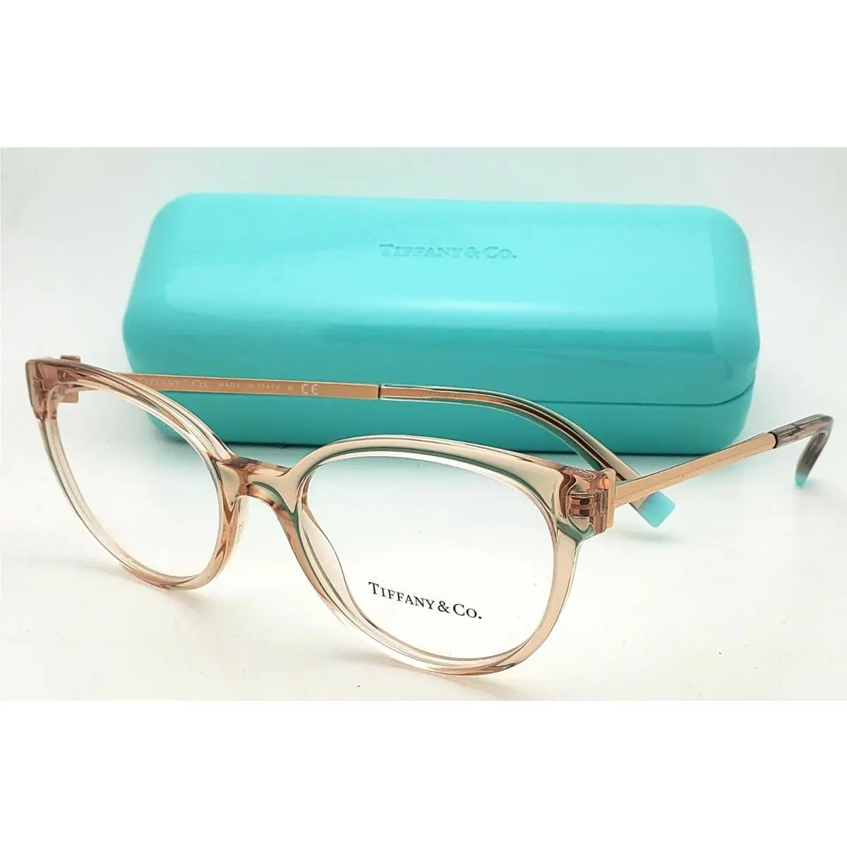 Tiffany Co Eyeglasses TF 2191 8271 53-18 Transparent Beige Pink Gold Frame