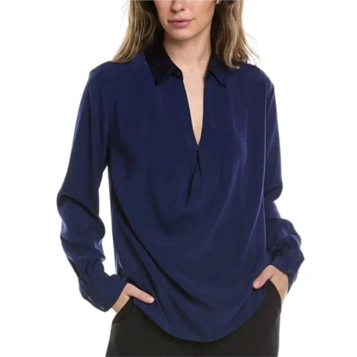Rag Bone Phillipa Point Collar In Deep Blue S