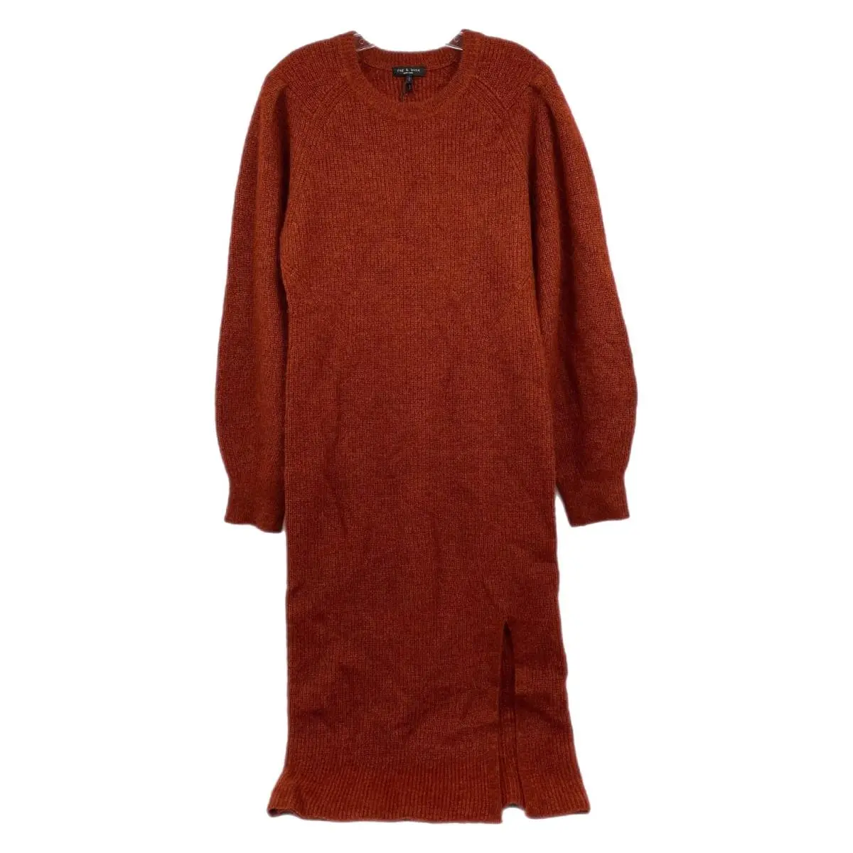 Rag Bone Orange Liana Puff Sleeve Midi Sweater Dress Women`s Size L by Rag & Bone
