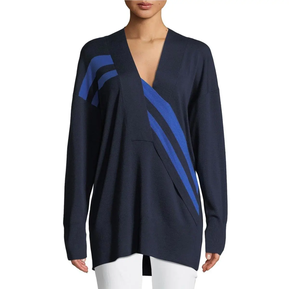 Rag Bone Grace V-neck Sweater Medium Navy Blue Luxury Designer Celeb Style
