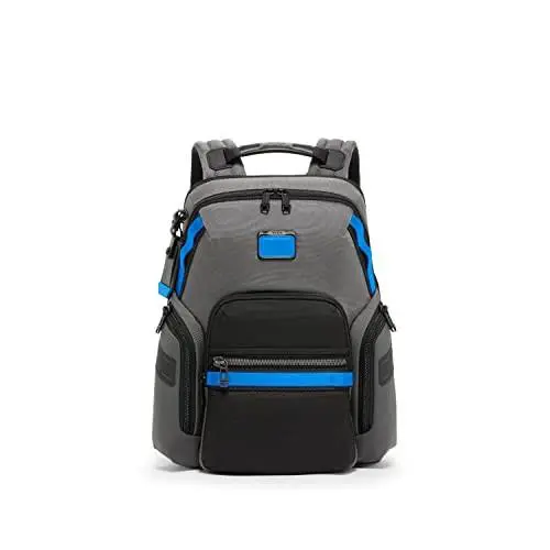 Tumi Mens Alpha Bravo Navigation Backpack Gray Blue