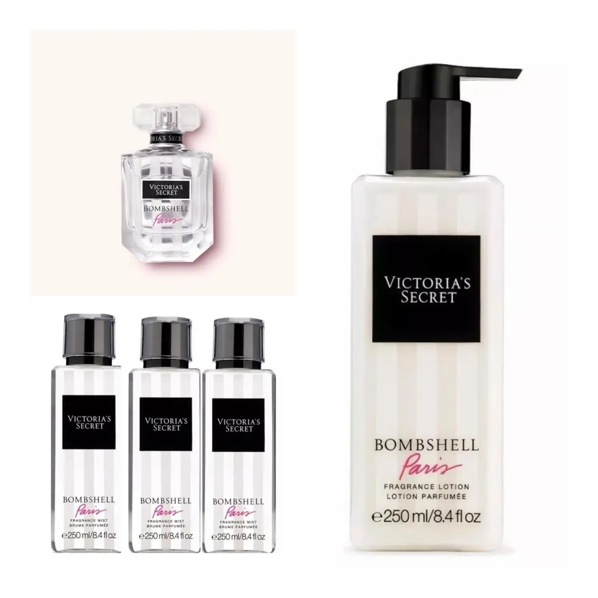Victoria`s Secret Bombshell Paris Edp 1.7 Fl.oz. /fragrance Mist 3 /lotion