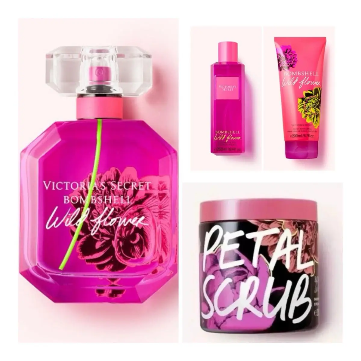 Victoria`s Secret Bombshell Wildflower Edp 1.7 Fl.oz /mist /cream /petal Scrub