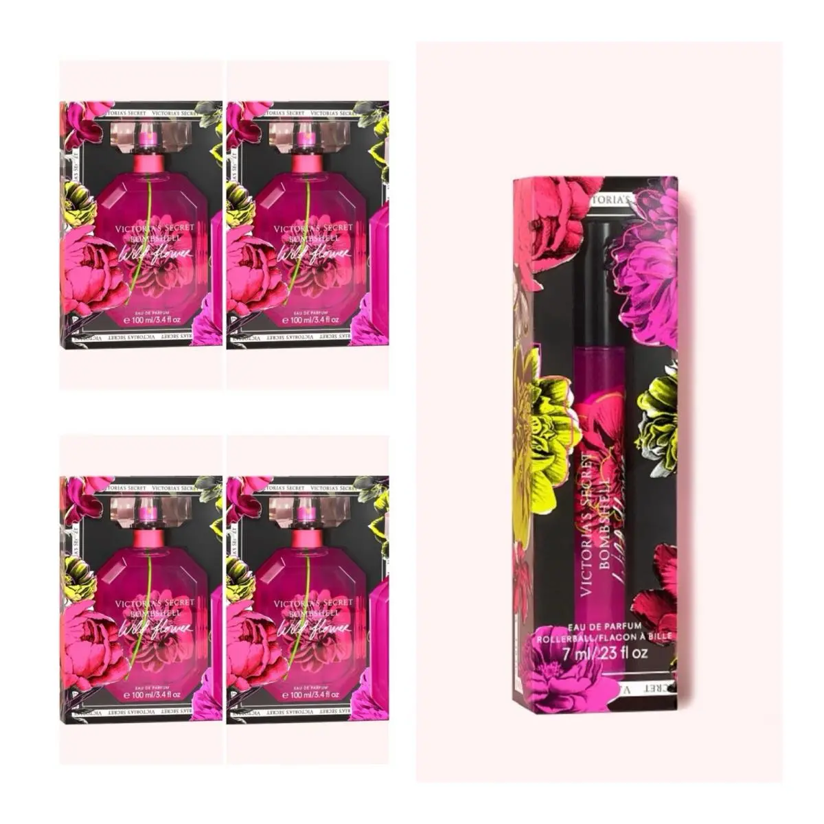 Victoria`s Secret Bombshell Wildflower Eau de Parfum 3.4 Fl.oz. 4 Rollerball