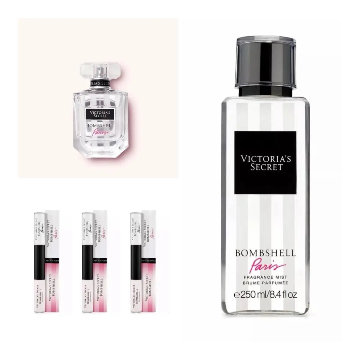 Victoria`s Secret Bombshell Paris Edp 1.7 Fl.oz /rollerball 3 /fragrance Mist