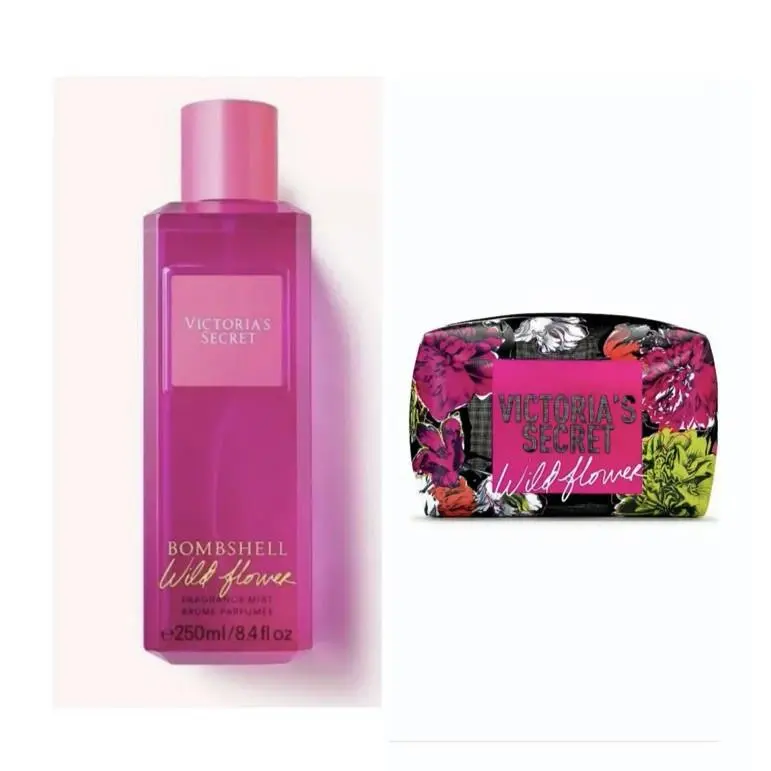 Victoria`s Secret Bombshell Wildflower Fragrance Mist and Beauty Bag