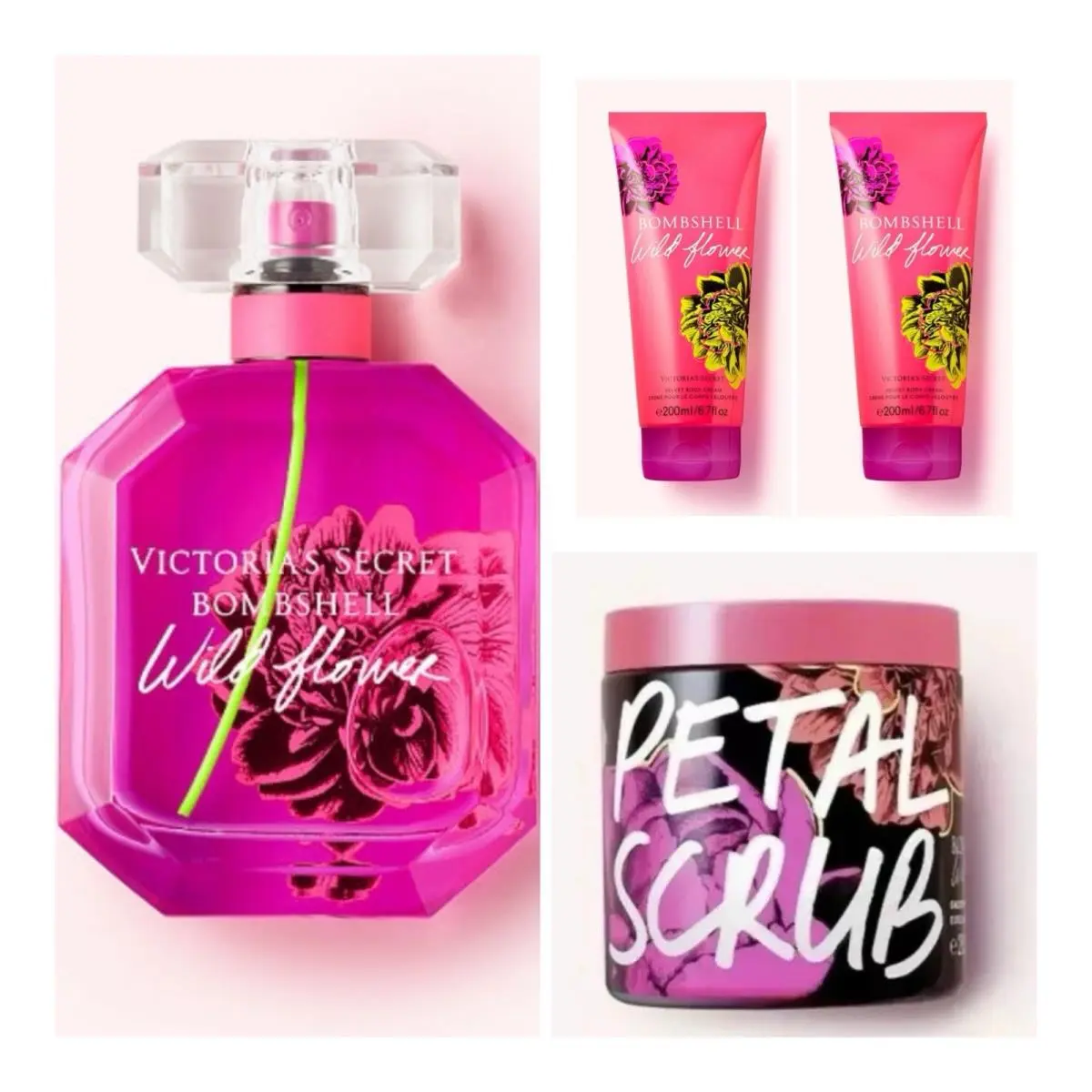 Victoria`s Secret Bombshell Wildflower Edp 1.7 Oz. /body Cream 2 /petal Scrub
