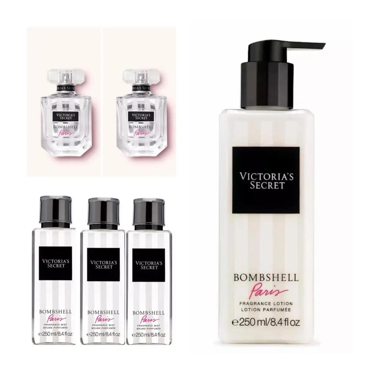 Victoria`s Secret Bombshell Paris Edp 1.7 Fl.oz. 2 /fragrance Mist 3 /lotion