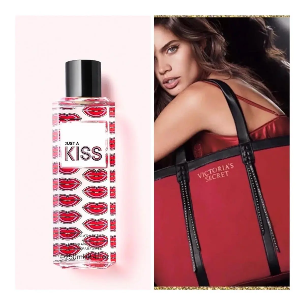 Victoria’s Secret Just A Kiss Fragrance Mist and VS Tote Bag