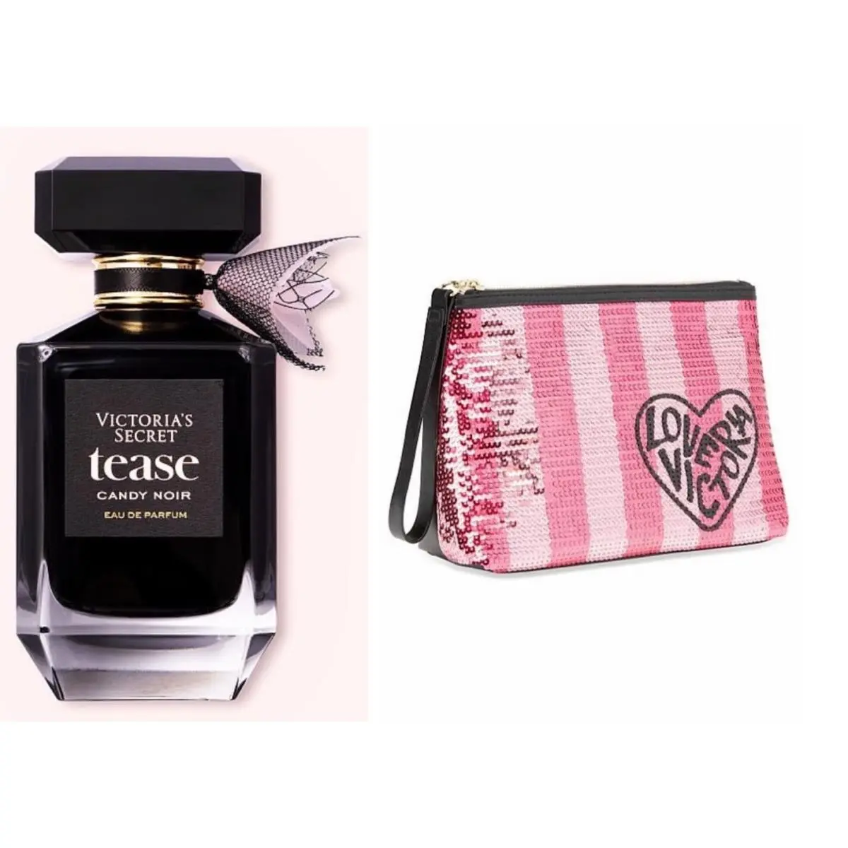 Victoria`s Secret Tease Candy Noir Eau de Parfum 3.4 Fl.oz. and Beauty Bag