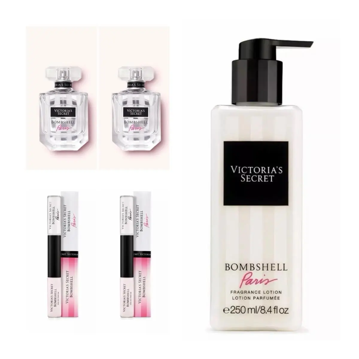 Victoria`s Secret Bombshell Paris Edp 1.7 Fl.oz. 2 /rollerball 2 /lotion