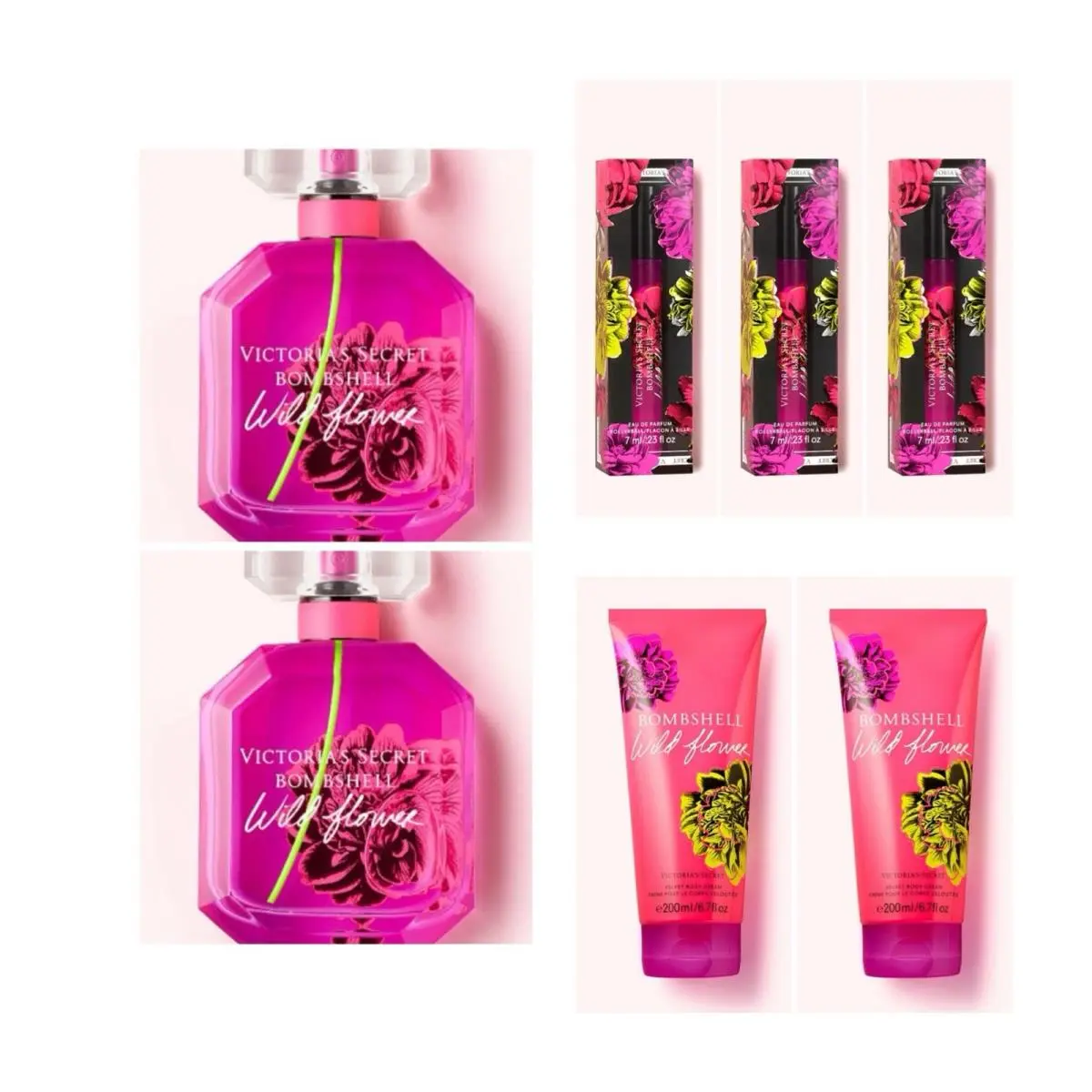Victoria`s Secret Bombshell Wildflower Edp 3.4 Oz. 2 /rollerball 3 /cream 2