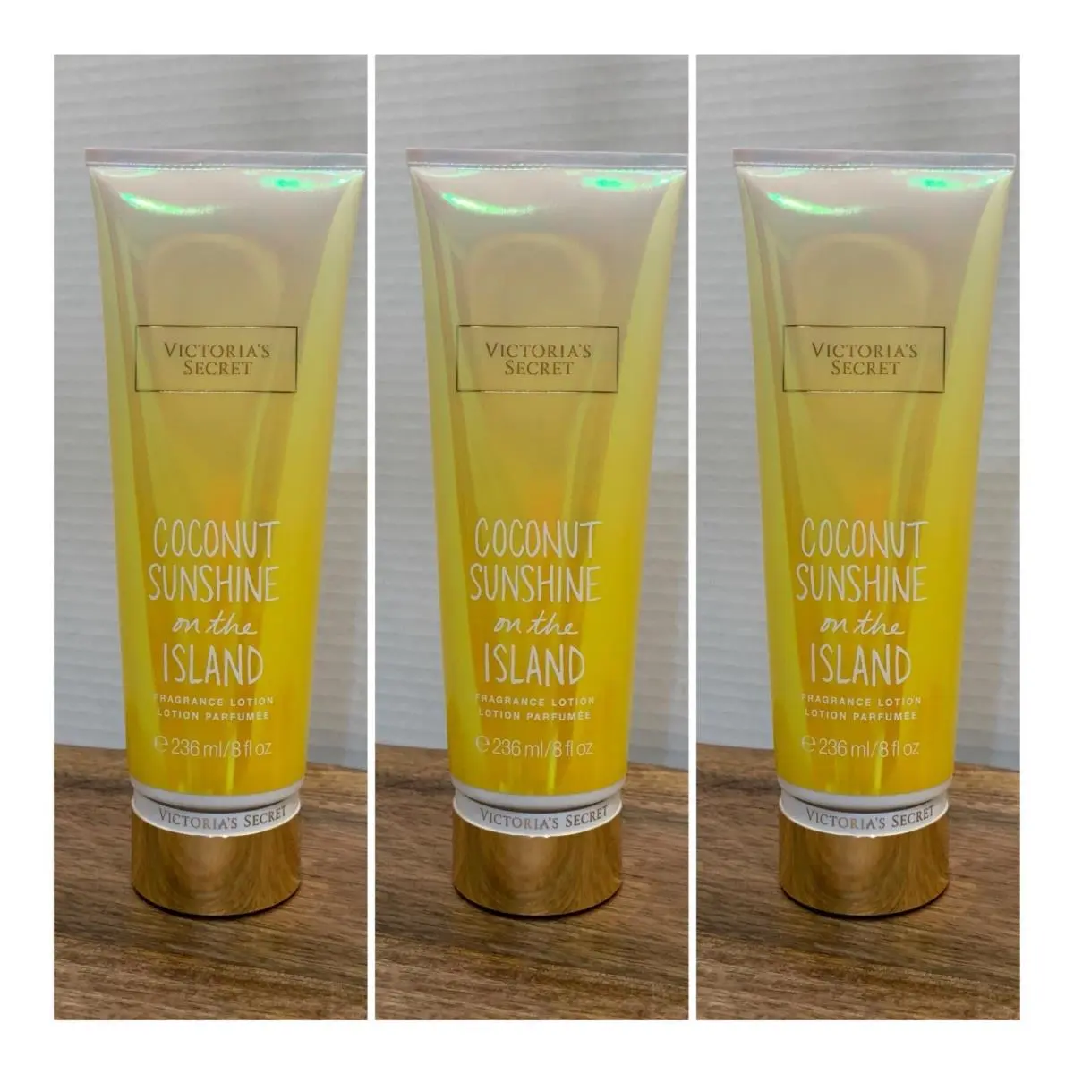 3 Victoria`s Secret Coconut Sunshine ON The Island Fragrance Lotion 8 Fl.oz