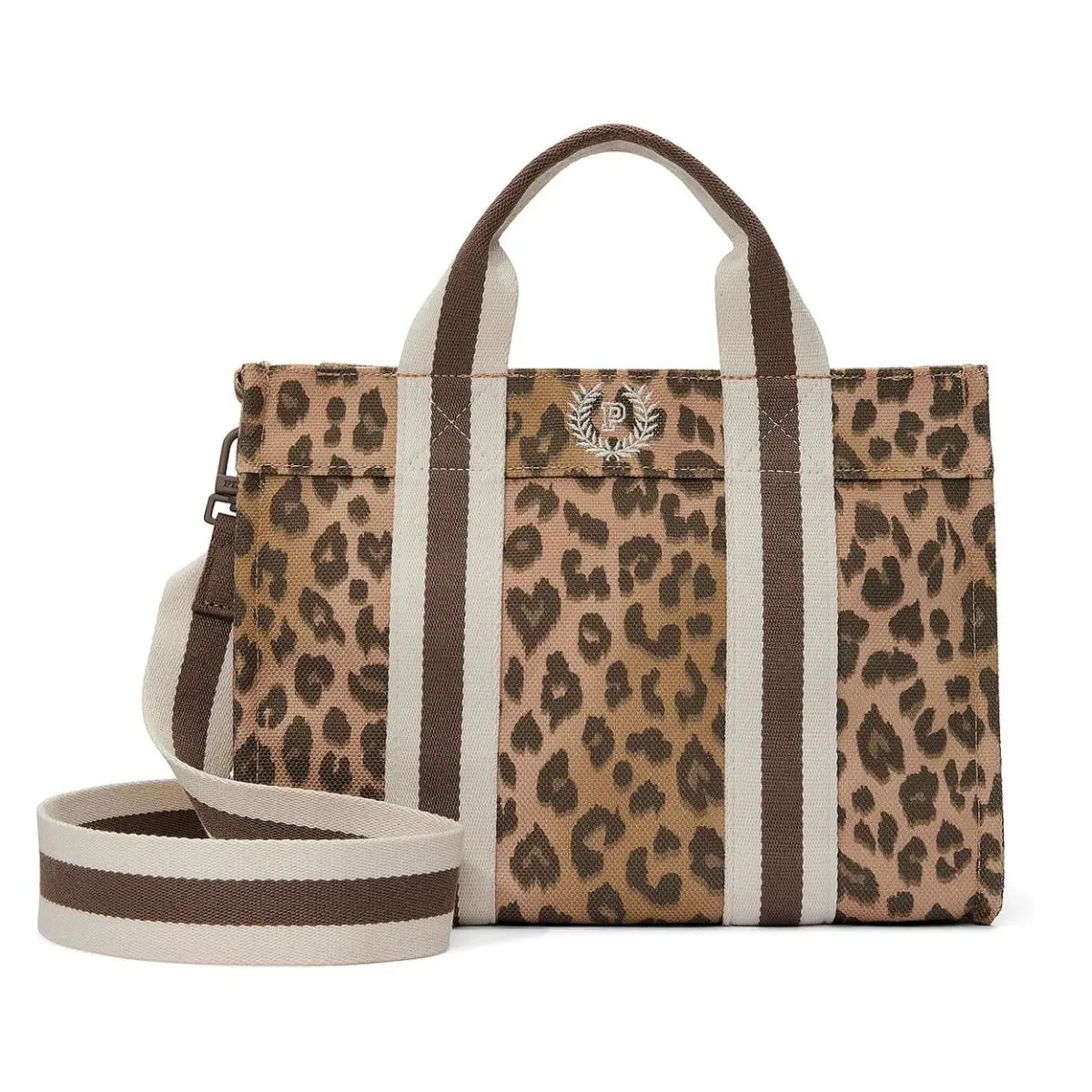 Victoria`s Secret VS Pink Mini Tote Crossbody Bag Purse Leopard Brown
