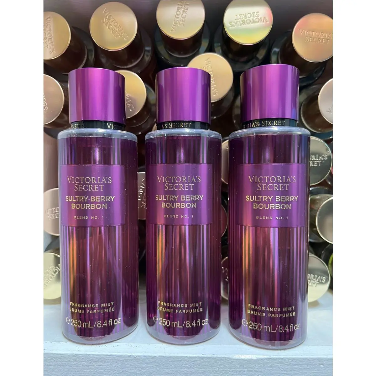 3 Pc Victoria’s Secret Sultry Berry Bourbon Fragrance Mist 8.4 oz