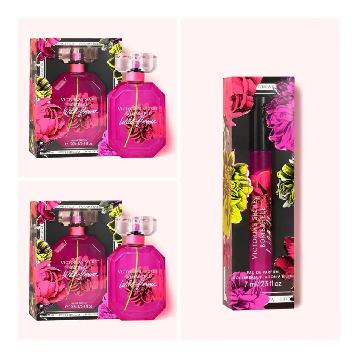 Victoria`s Secret Bombshell Wildflower Eau de Parfum 3.4 Fl.oz. 2 Rollerball