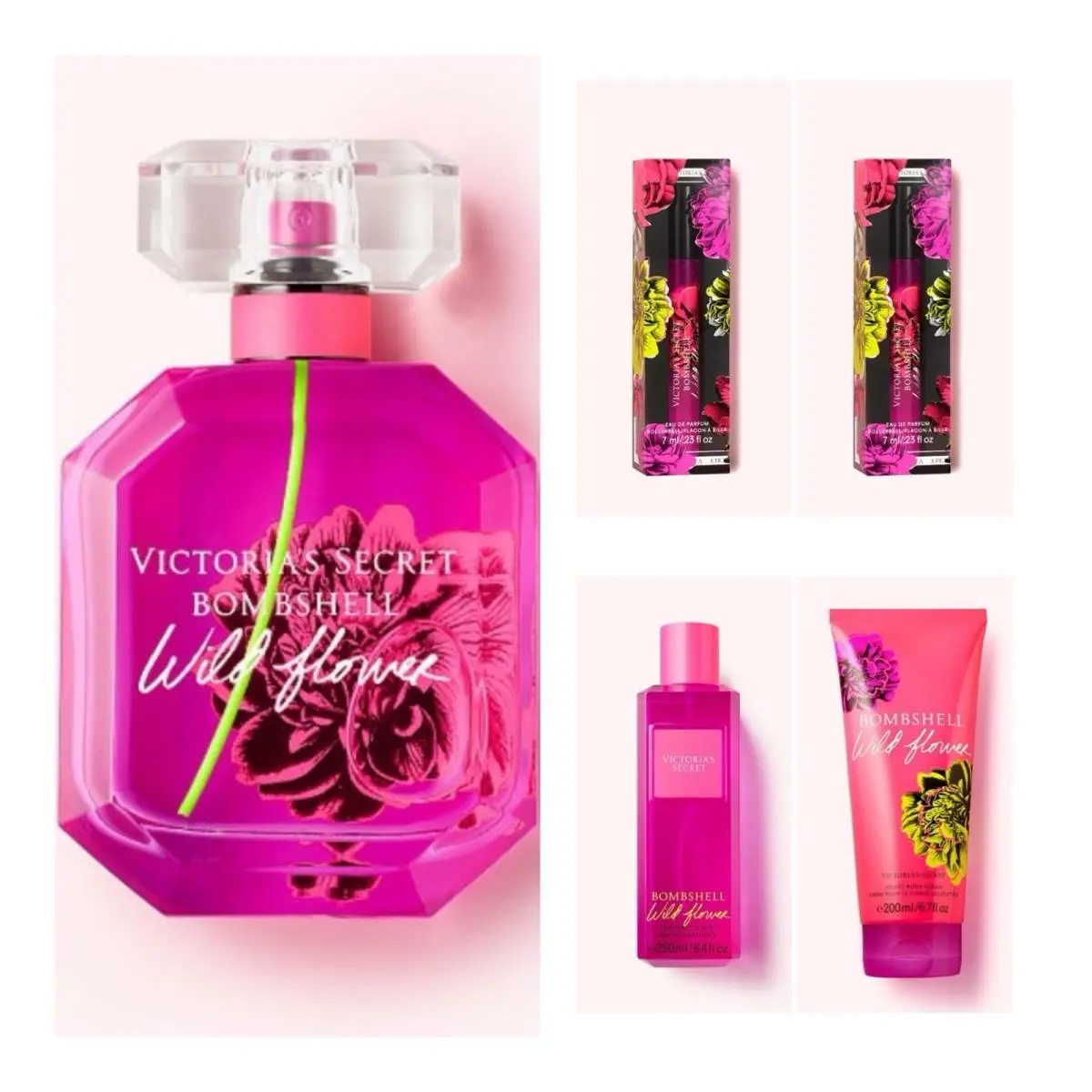Victoria`s Secret Bombshell Wildflower Edp 3.4 oz /rollerball 2 /mist /cream