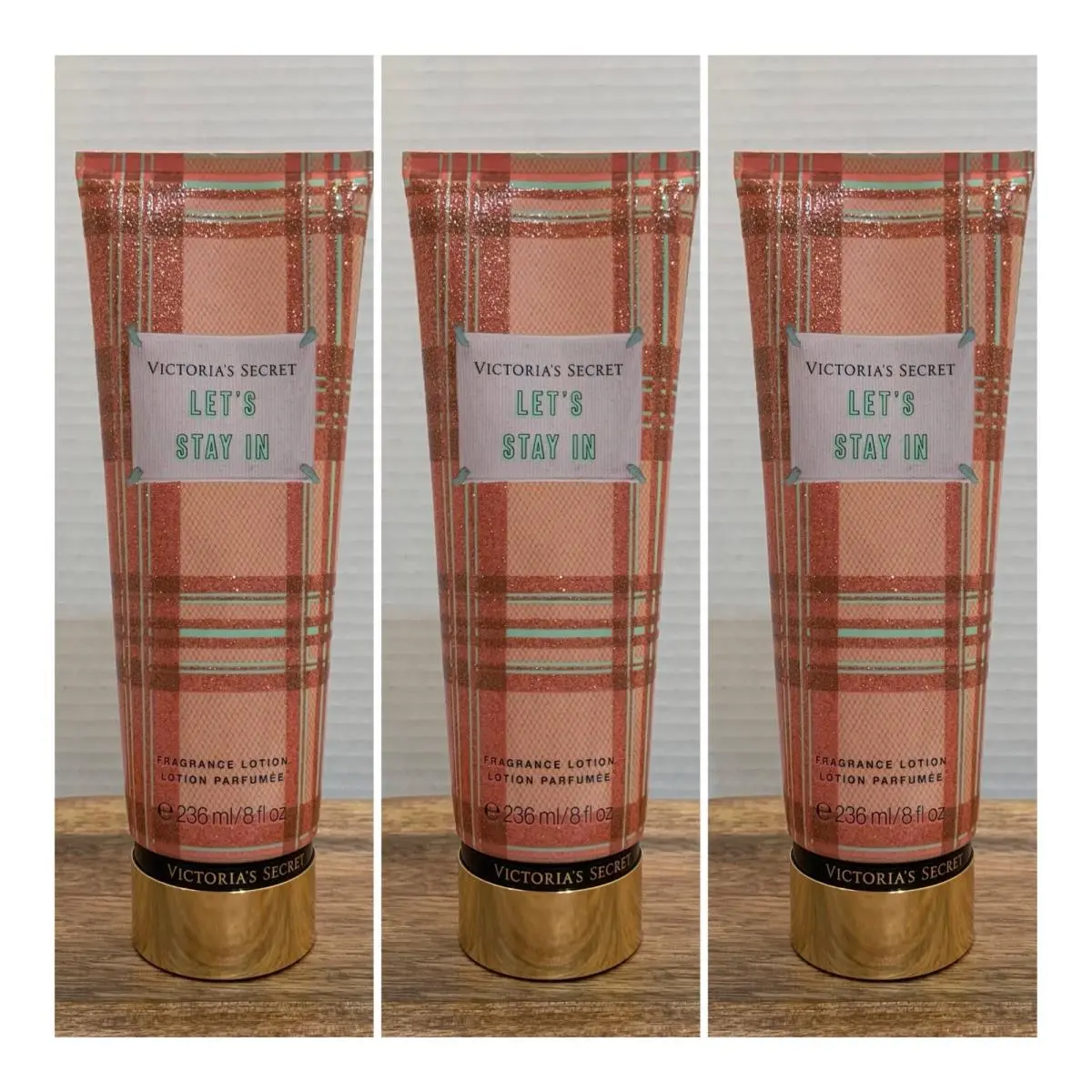 Victoria’s Secret Let`s Stay IN Fragrance Lotion 8 Fl.oz. Lot of 3