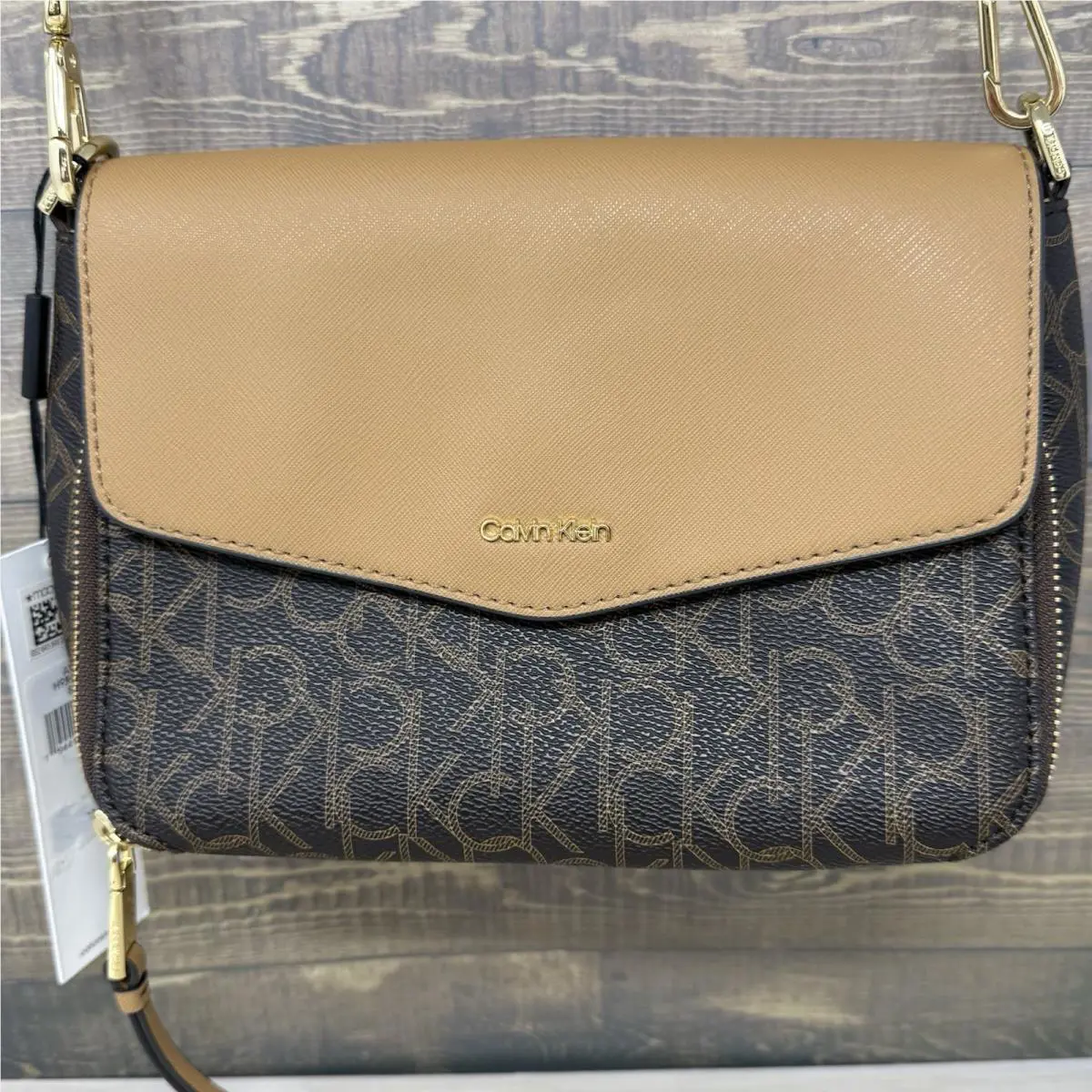 Calvin Klein Ava Signature Flap Shoulder Bag One Size Purse