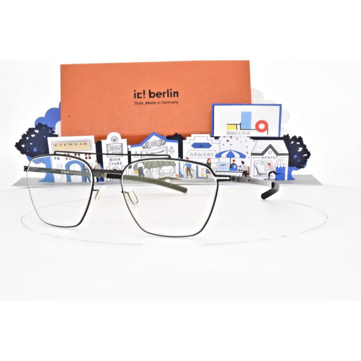 iC Berlin Eyeglasses Silver Square Geometric Frame Lutso 49-17-145