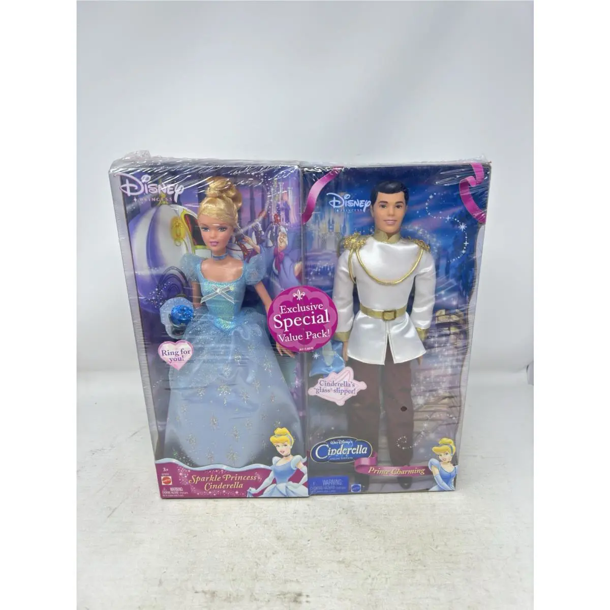 Disney Princess Sparkle Princess Cinderella Prince Charming Dolls Special ED