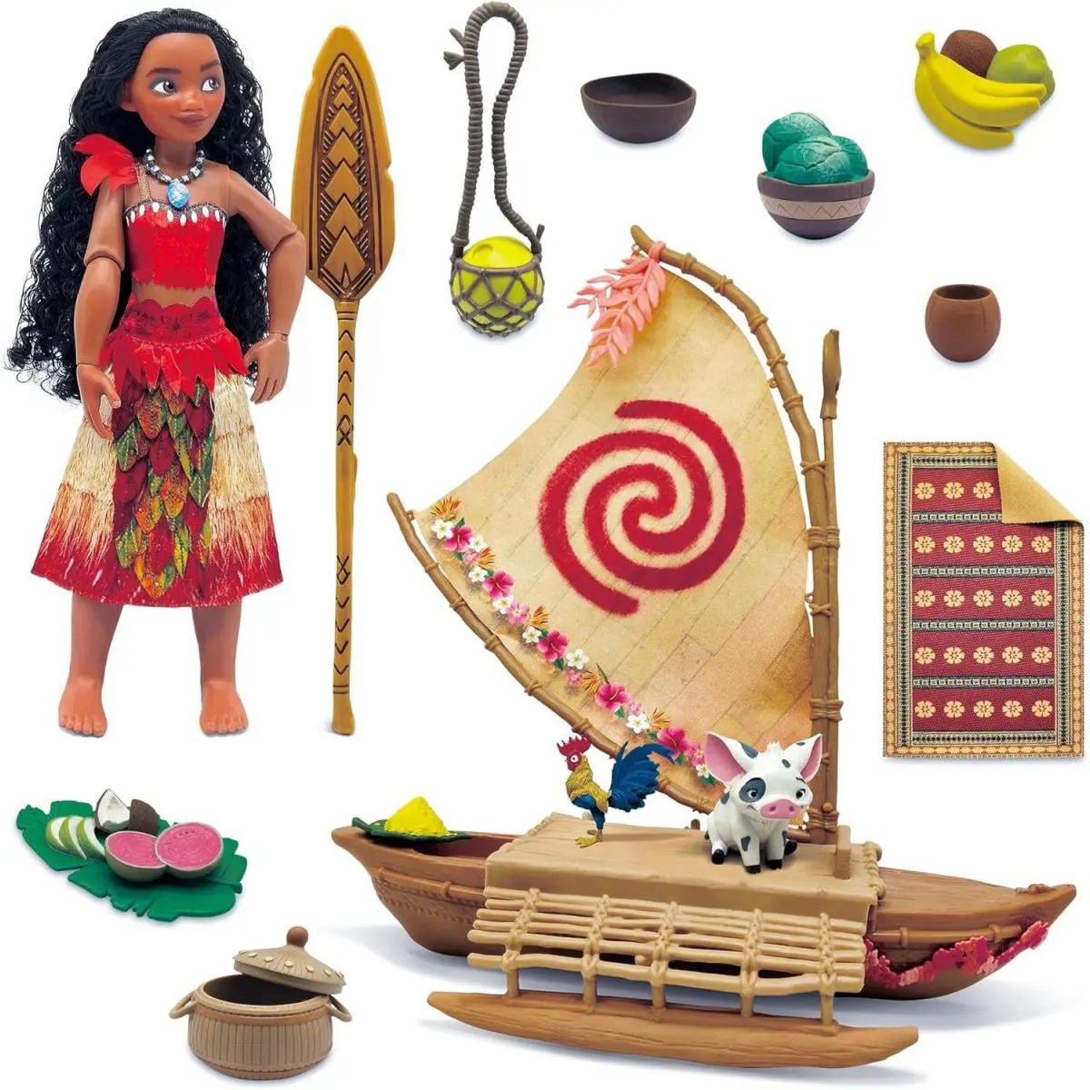 Disney Moana Ocean Adventure Classic Doll Play Set Moana Pua and Hei Hei Figure