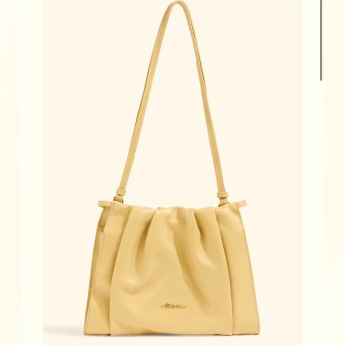 3.1 blossom Pleated Leather Shoulder Bag Pastel Yellow by Phillip Lim