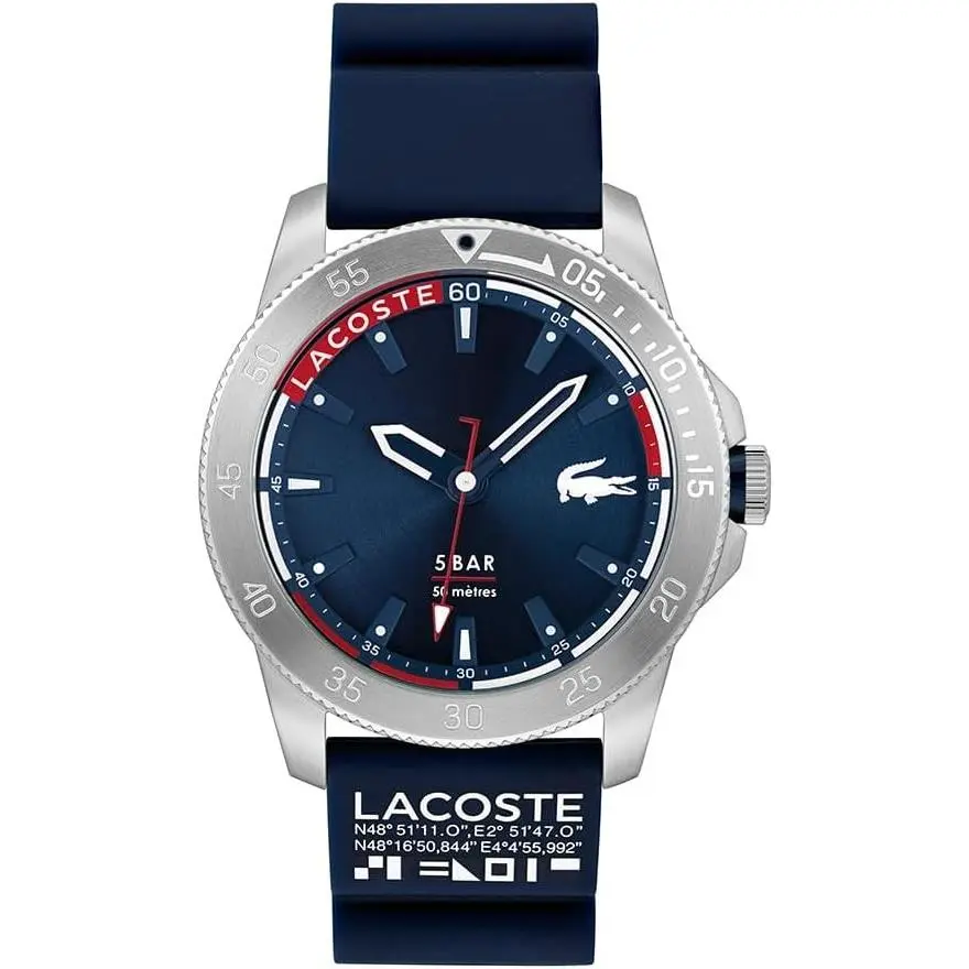 Lacoste 2011202 Men`s Analogue Quartz Watch with Silicone Strap Navy Blue